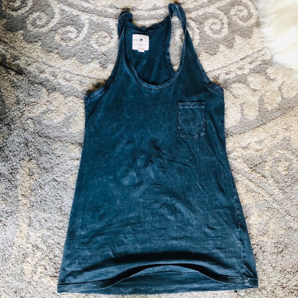 Oversized tie dye distressed tank